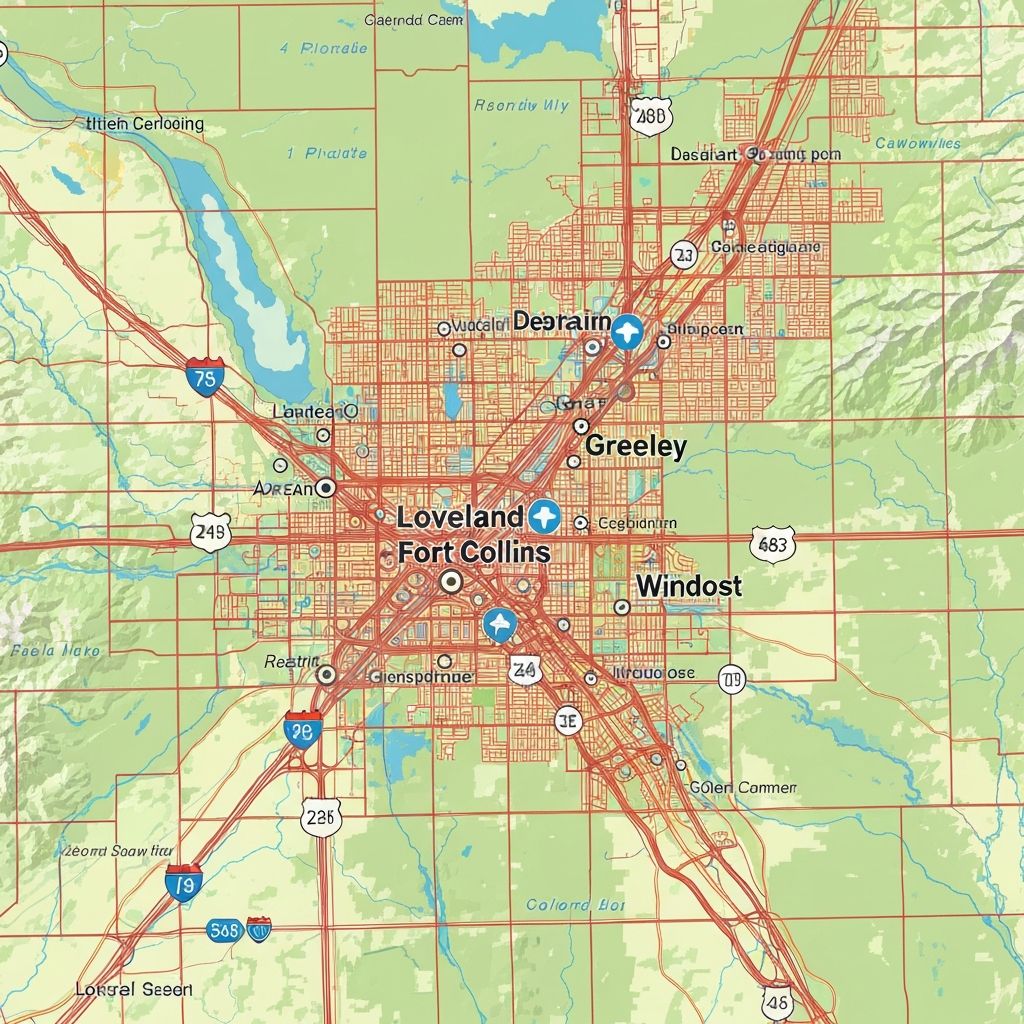 Map of Northern Colorado service areas